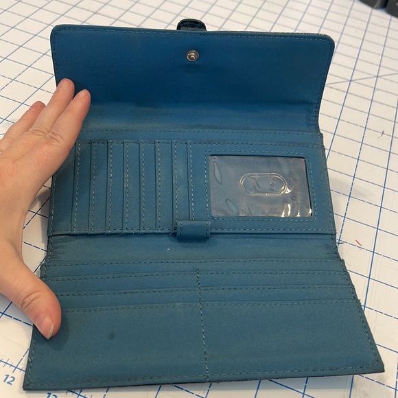 Nine West Turquoise Reptile Print Wallet - Picture 6 of 6